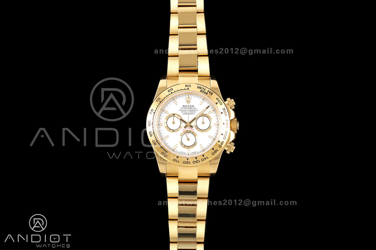 Daytona 126508 ZF 1:1 Best Edition 904L Steel White Dial on YG Bracelet JH4131 (215g)